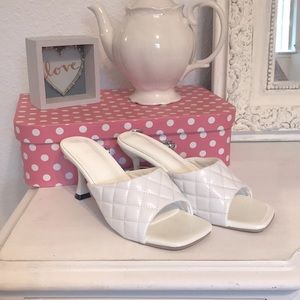White quilted heels